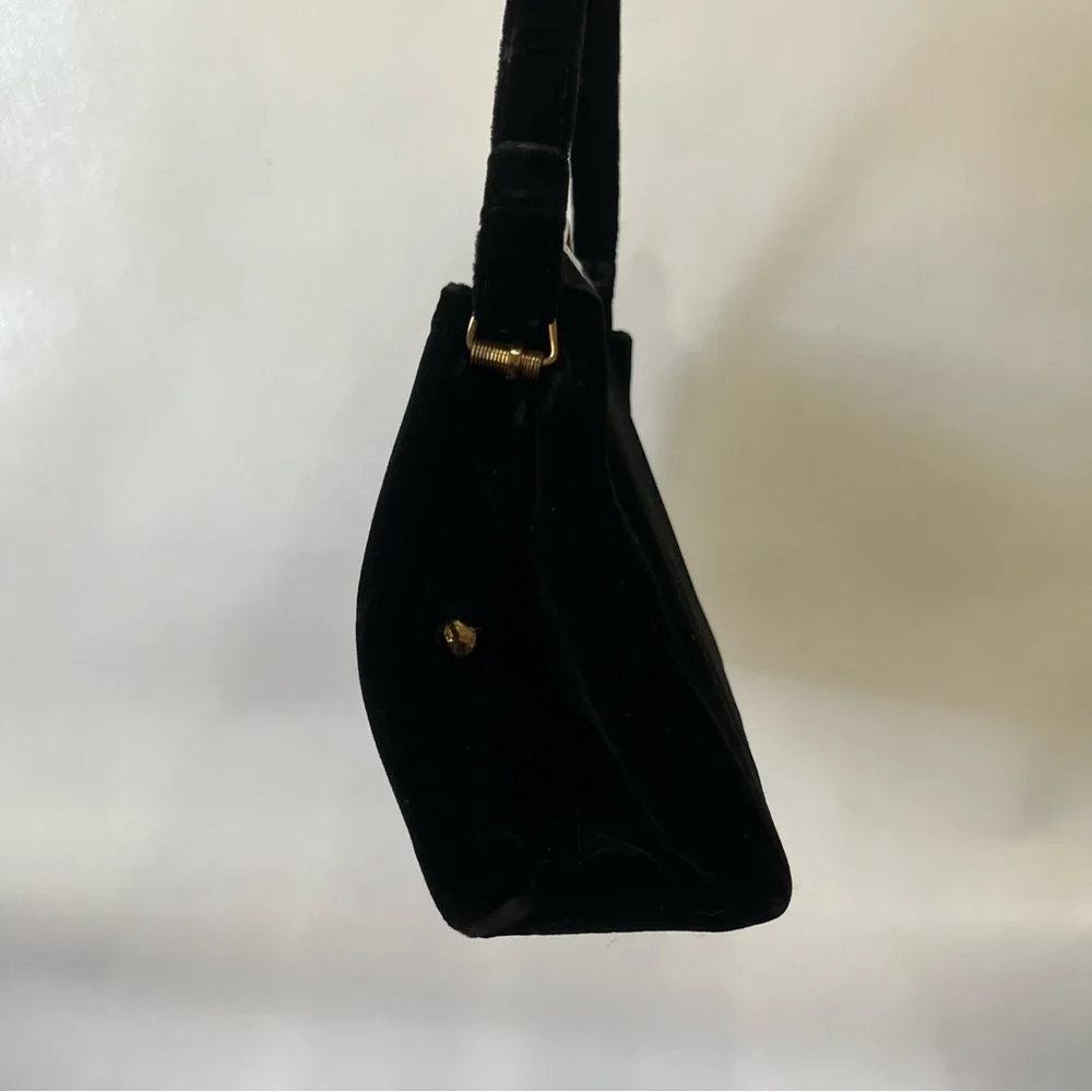 Vintage Garay Black Velvet Pocketbook Retro 60’s